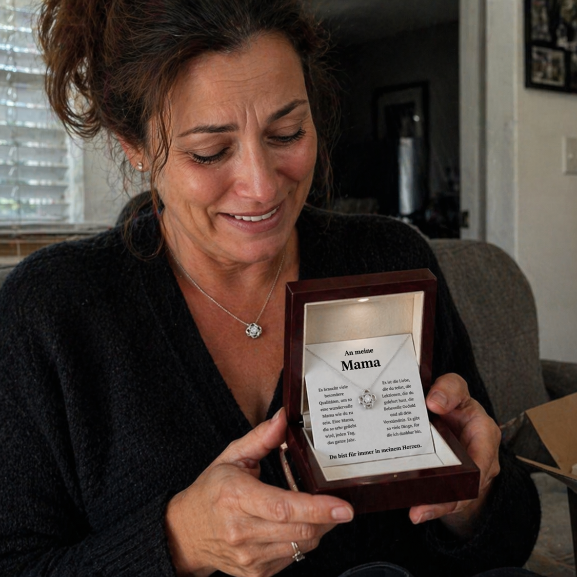 Kette „Danke für alles, Mama“ – 14K Weißgold