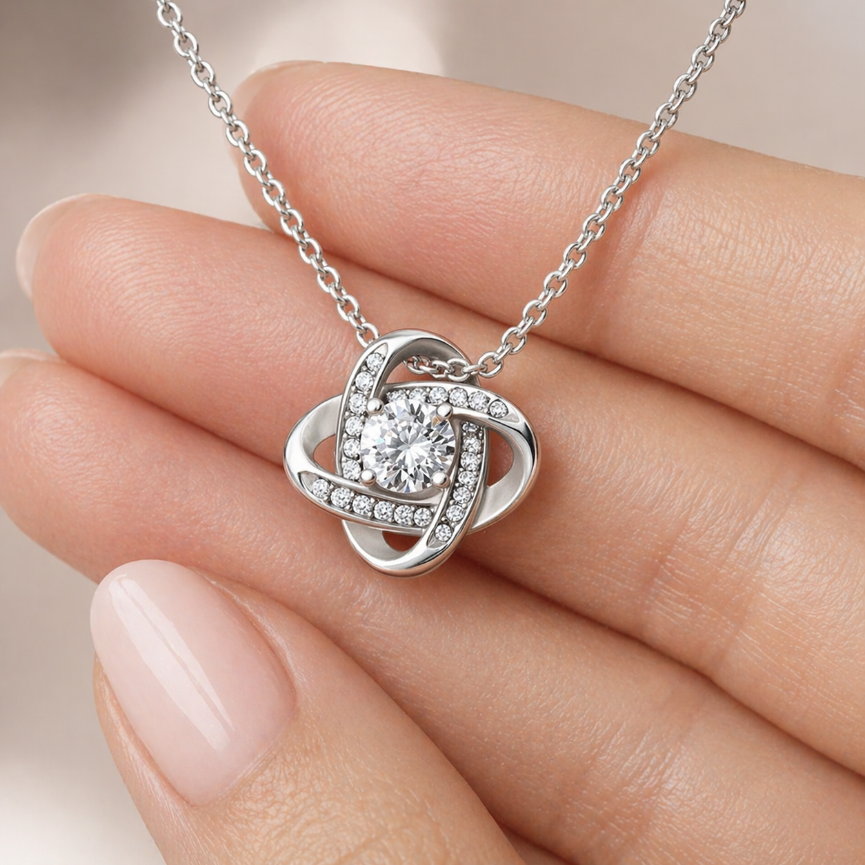 Kette „Danke für alles, Mama“ – 14K Weißgold